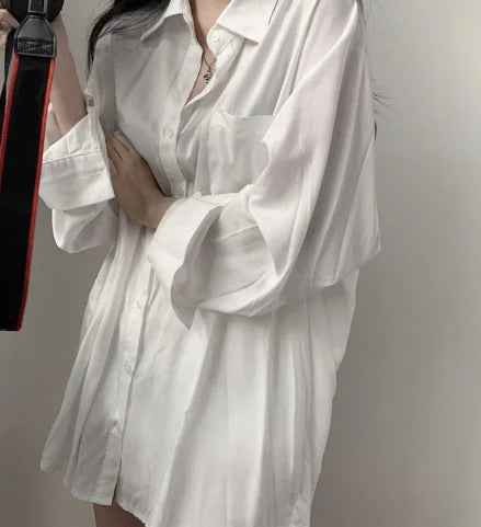 Loose Long Sleeve Cotton-Linen Shirt for Women