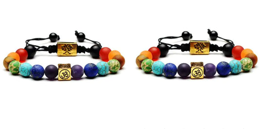 Square Alloy 8mm Energy Buddha Beads Bracelet Set