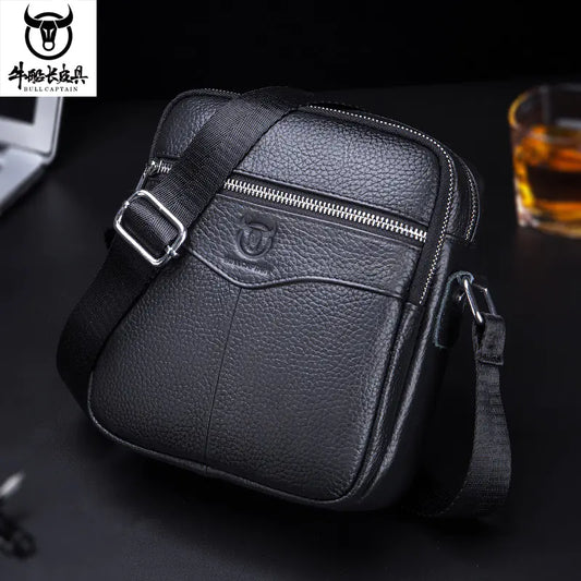 Men's Genuine Leather Crossbody Bag - Mini Wallet