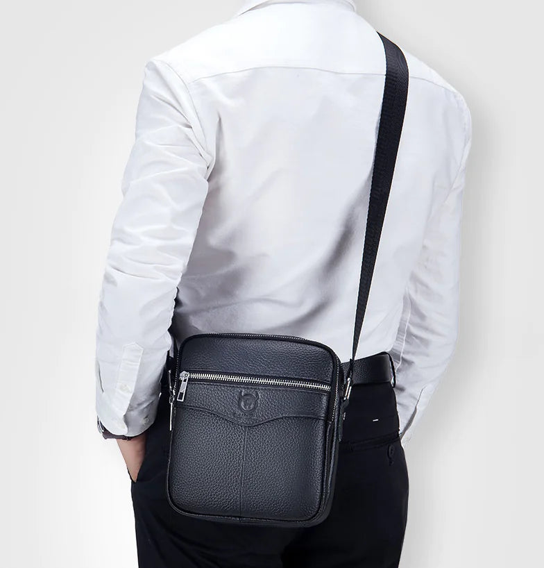 Men's Genuine Leather Crossbody Bag - Mini Wallet