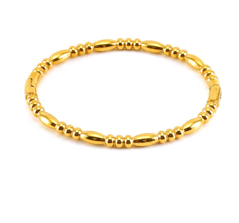 Fashion Bamboo Titanium Steel Bracelet with Three Beads