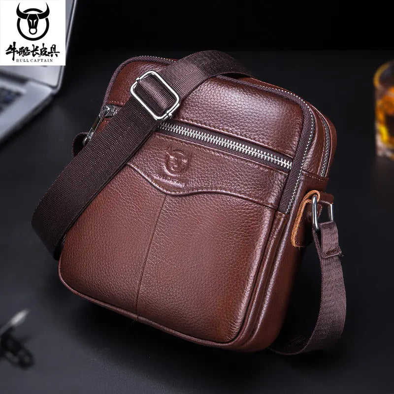 Men's Genuine Leather Crossbody Bag - Mini Wallet