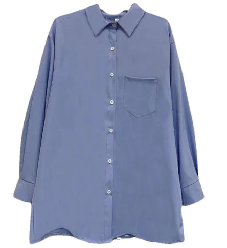 Loose Long Sleeve Cotton-Linen Shirt for Women