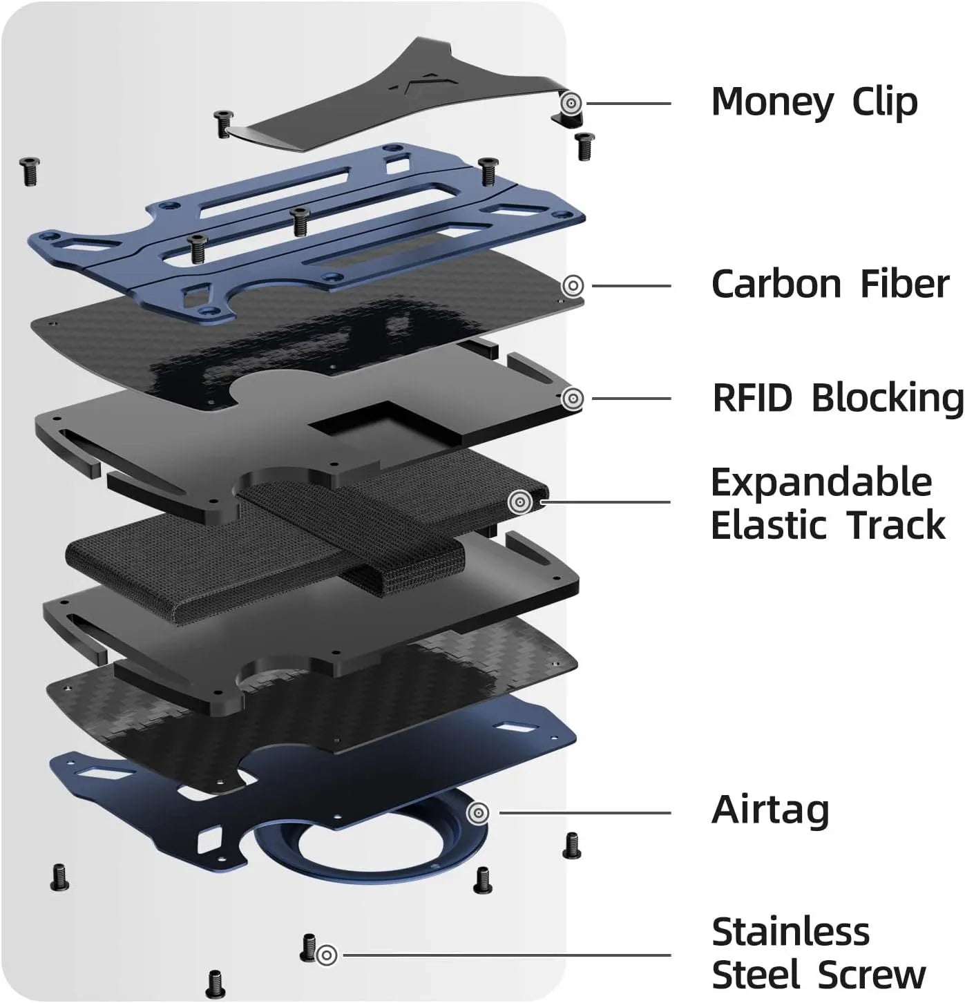 Aluminum Alloy Men's Wallet Card W/ Airtag