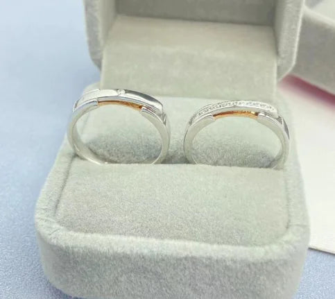 Silver Couple Rings for Men and Women - Flip Design