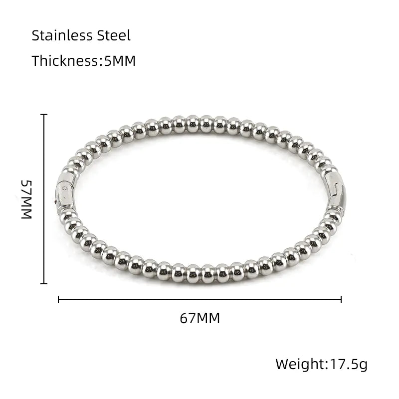 Fashion Bamboo Titanium Steel Bracelet with Three Beads