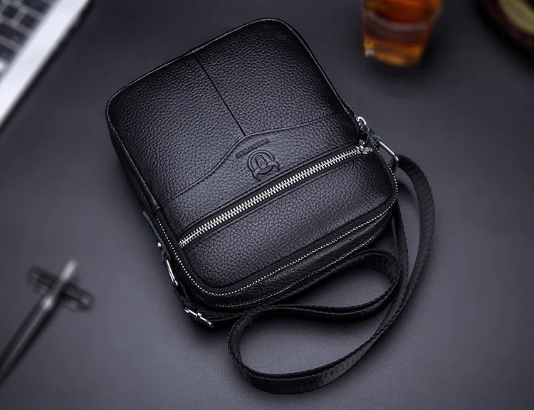 Men's Genuine Leather Crossbody Bag - Mini Wallet