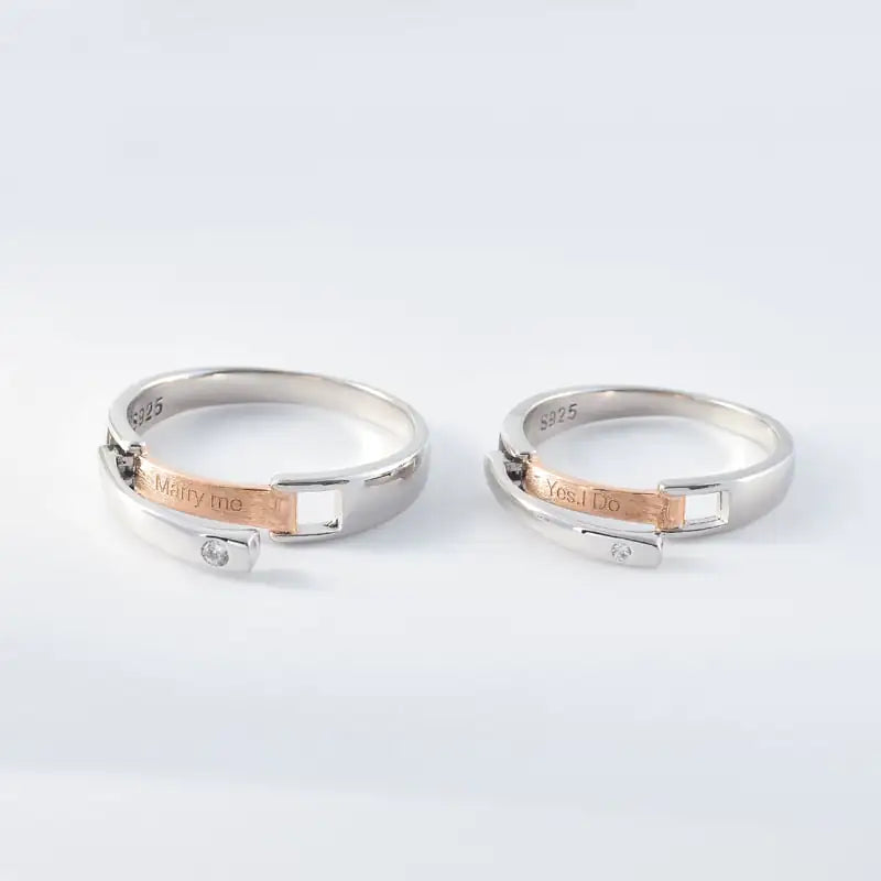 Silver Couple Rings for Men and Women - Flip Design
