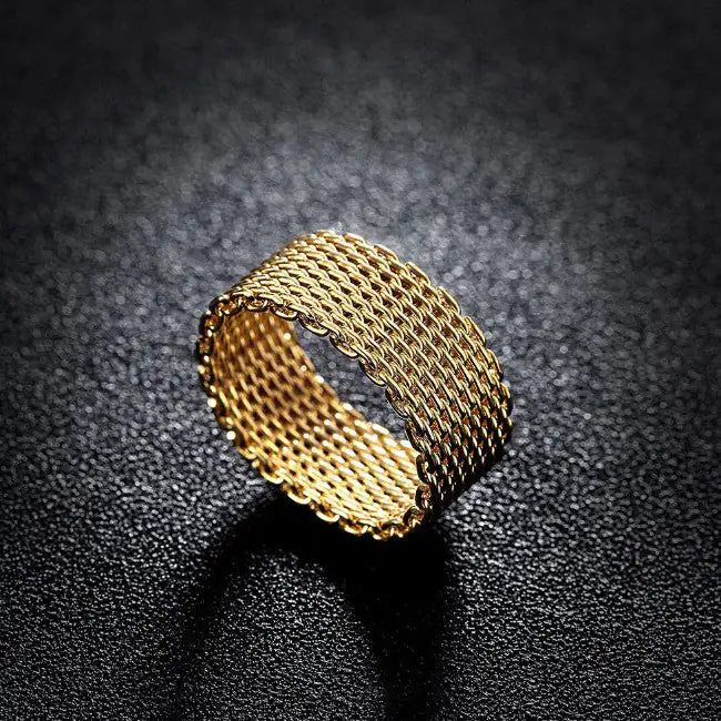 Cherish Mesh Rings In 18kt Gold Plating Rose Gold Plating And 925 Silver Plated