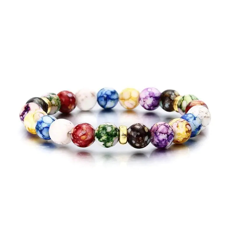 Colorful Yoga Balance Energy Beads Volcanic Stone Bracelet