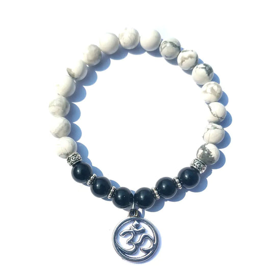 Black Agate Buddha Bead Energy Stone Bracelet